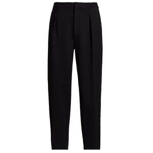 Vince Black Wool Tapered Trousers Adjustable Waist Sz 2